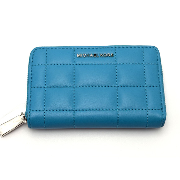 Michael Kors QUILTED Wallet Jet Santorini Blue NEW - Picture 1 of 3